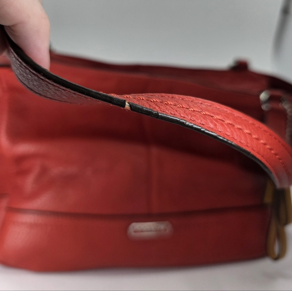 Coach Park Carrie Tote Cranberry Red Orange Pebbled Leather F23284 👜 - Picture 5 of 11